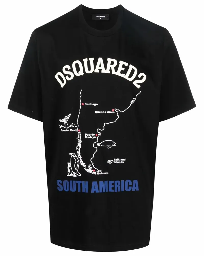 Dsquared2 T-Shirt mit Logo-Print - Schwarz Schwarz