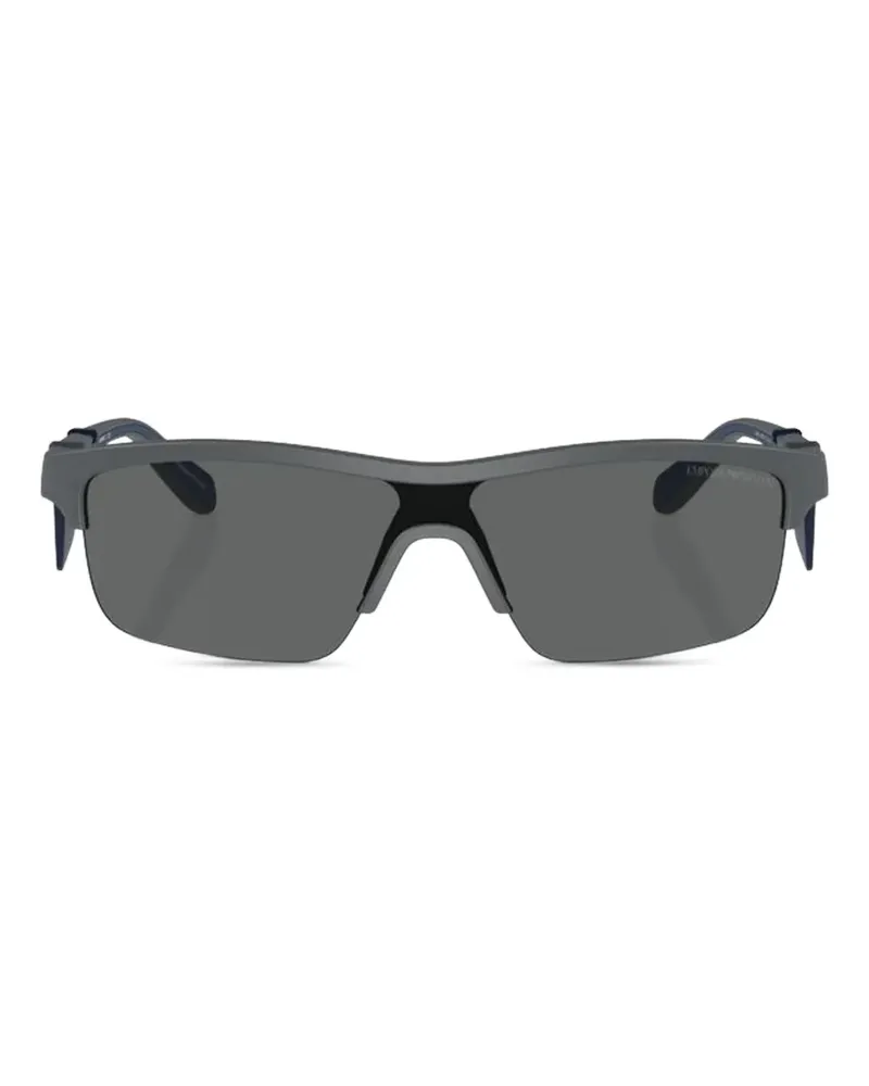 Emporio Armani Sonnenbrille mit geometrischem Gestell - Grau Grau