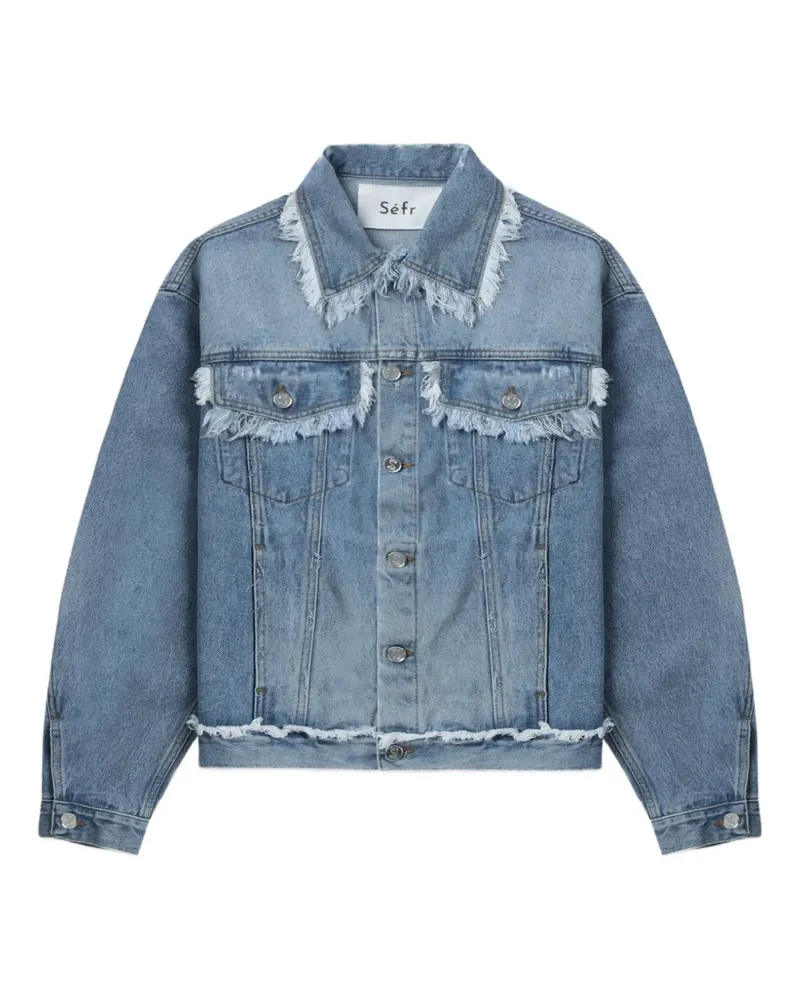 Séfr Ausgefranste Jeansjacke - Blau Blau