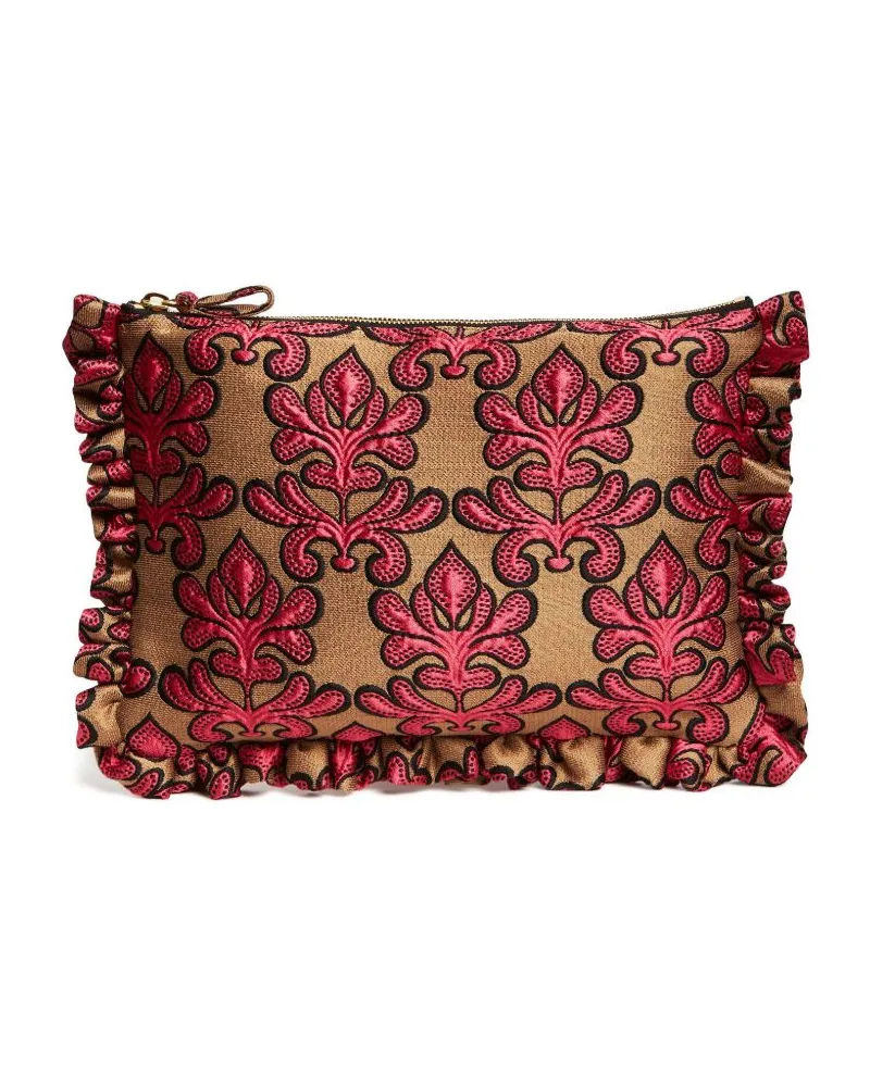 La DoubleJ Clutch mit Jacquard - Rosa Rosa