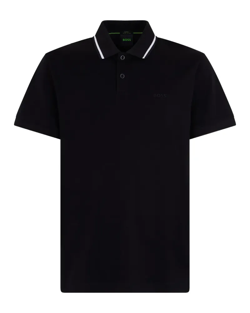 HUGO BOSS Join Paddy tipping-detail short-sleeve polo shirt - Schwarz Schwarz