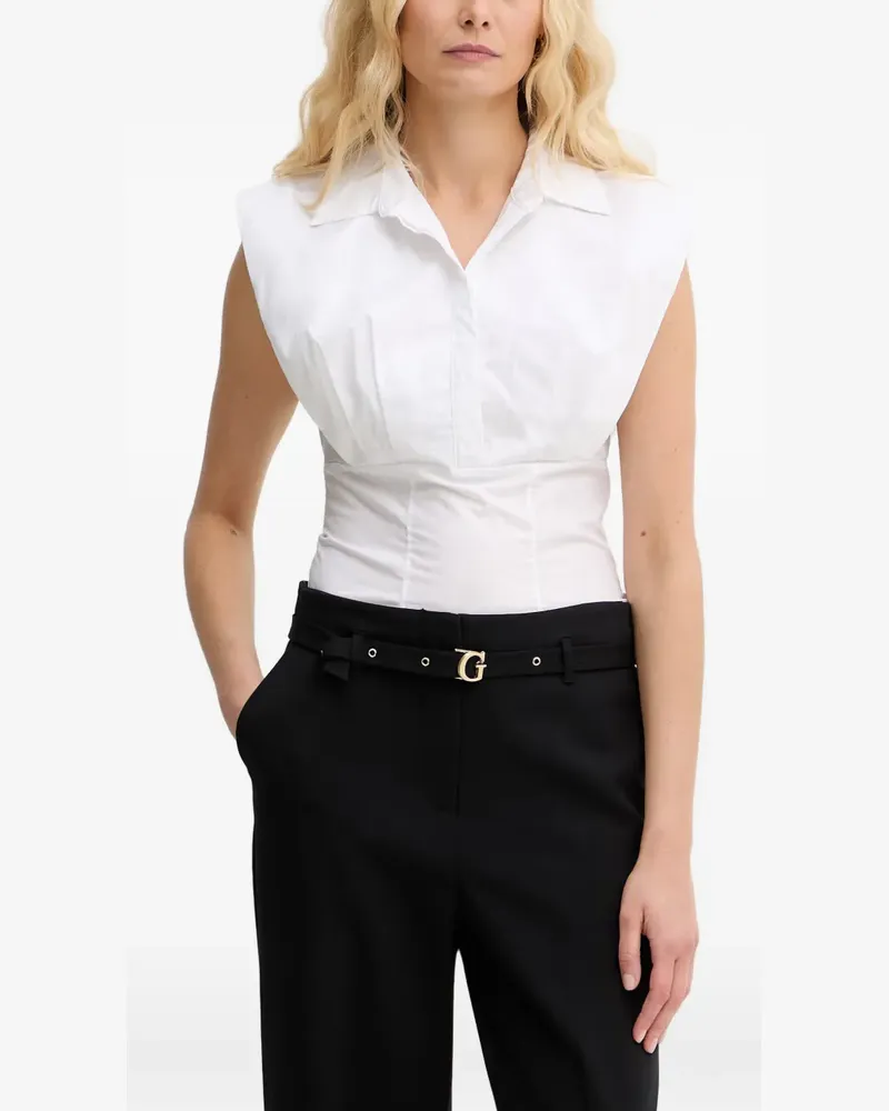 Guess pleated sleeveless shirt - Weiß Weiß