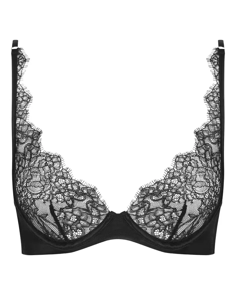 Maison Close BH mit Spitzenborten - Schwarz Schwarz