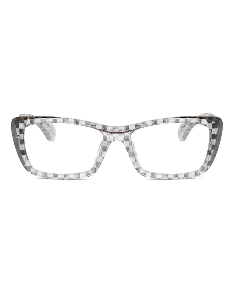 Alain Mikli Eckige Brille mit Karomuster - Schwarz Schwarz