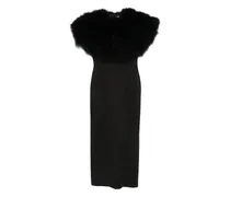 Kleid mit Federn - Schwarz