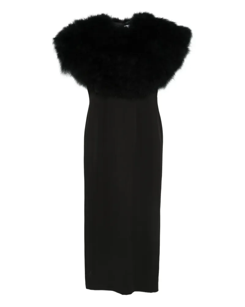 Giuseppe di Morabito Kleid mit Federn - Schwarz Schwarz
