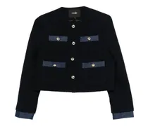 Jacke aus Tweed mit Zierknöpfen - Blau