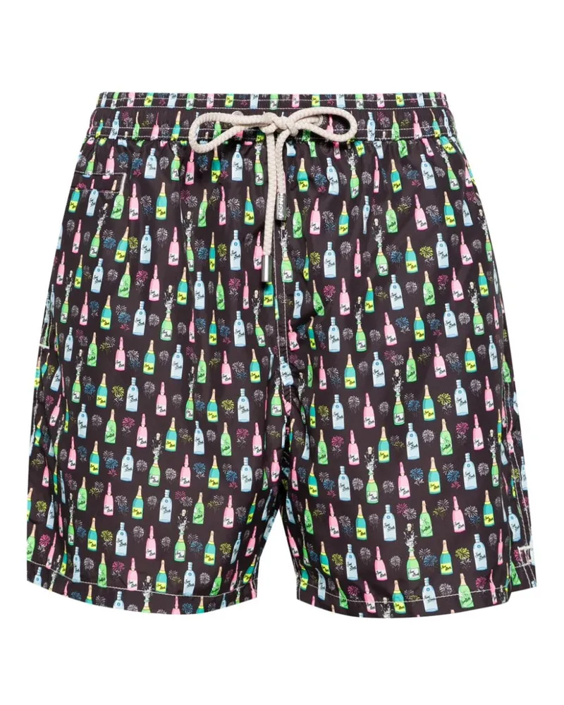 MC2 Saint Barth Comfortlight Badeshorts mit Bubble-Print Schwarz