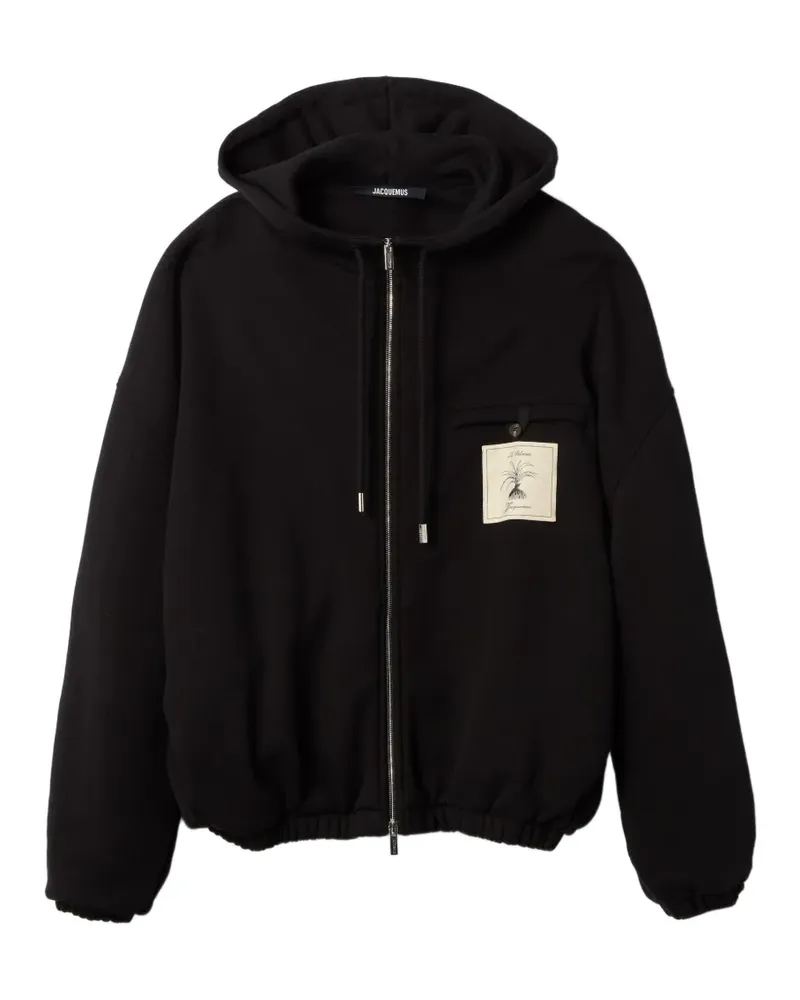 Jacquemus The Torneo Kapuzenjacke mit Palmier-Patch - Schwarz Schwarz