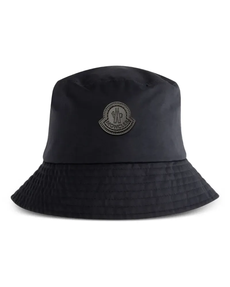 Moncler Fischerhut mit Logo-Schild - Blau Blau