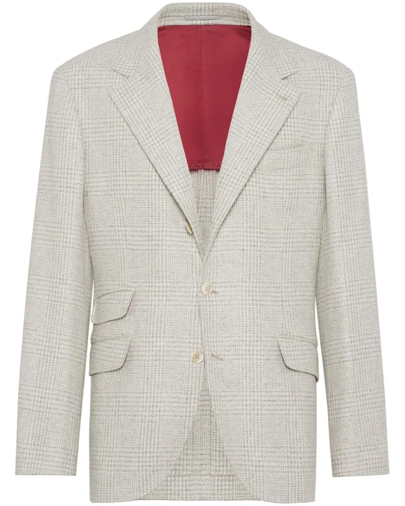 Brunello Cucinelli Kariertes Sakko - Nude Nude