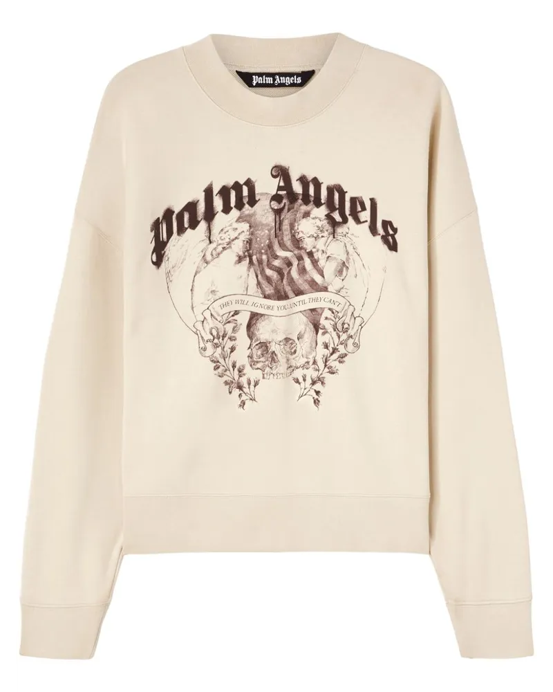 Palm Angels Statement Pencil Sweatshirt Nude