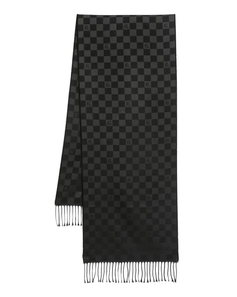 Karl Lagerfeld Schal mit Karomuster - Schwarz Schwarz