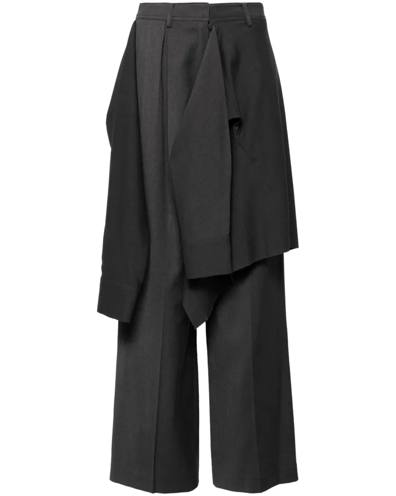 GOEN.J Ungesäumte Hose im Layering-Look - Grau Grau