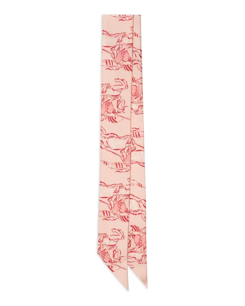Burberry skinny Heart Knight silk scarf - Rosa Rosa