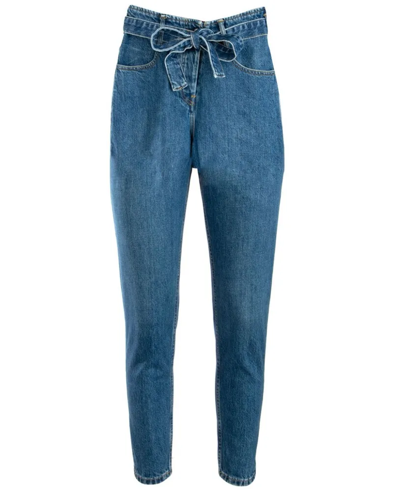 3x1 Straight-Leg-Jeans mit hohem Bund Blau