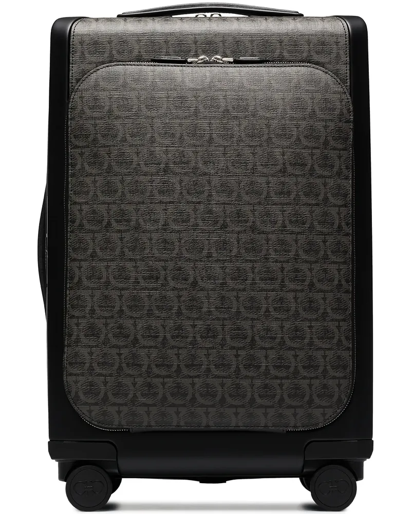 Ferragamo Rollkoffer mit Gancini-Print - Grau Grau