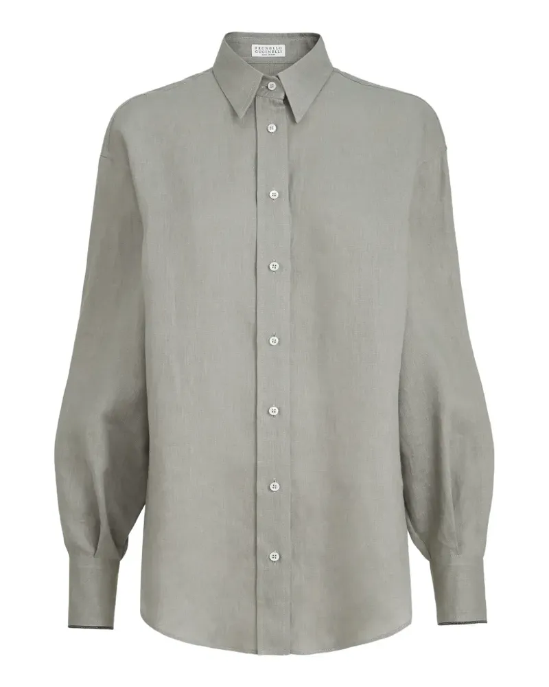 Brunello Cucinelli monili linen shirt - Grün Grün