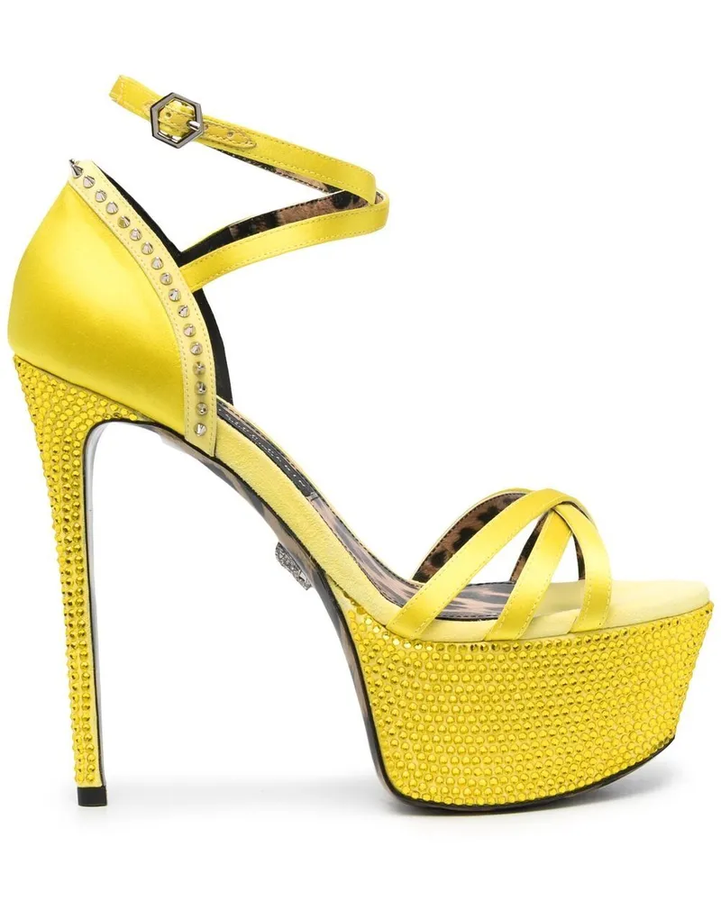 Philipp Plein Verzierte Plateau-Sandalen - Gelb Gelb