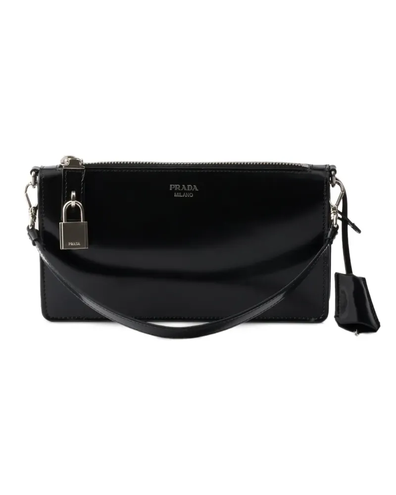 Prada Mini Clutch aus Leder - Schwarz Schwarz