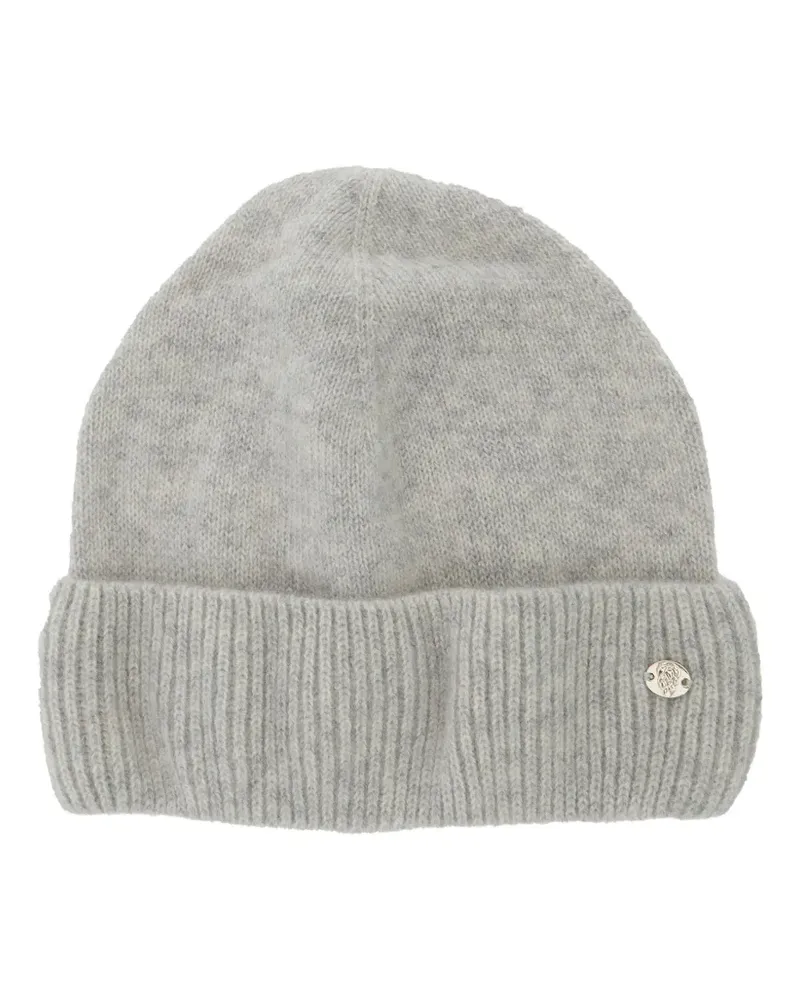 Helen Kaminski ribbed logo plaque beanie - Grau Grau