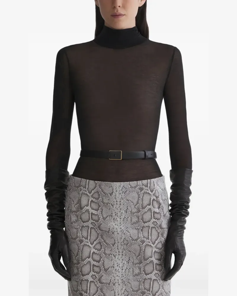 Thierry Mugler Langarmshirt mit Rollkragen - Grau Grau