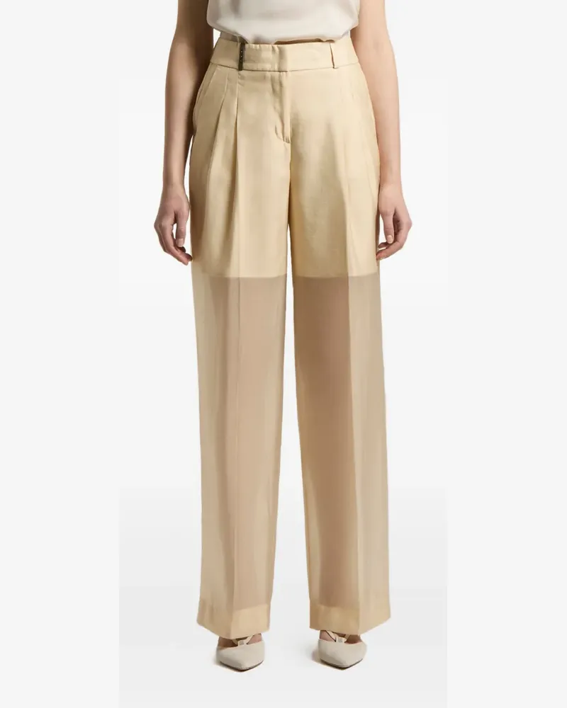 Peserico pleated-front sheer trousers - Nude Nude