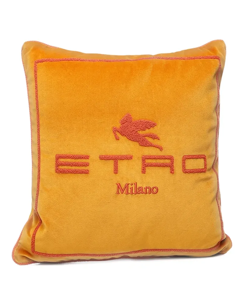 Etro Kissen mit Logo-Detail (45cm x 45cm) - Gelb Gelb