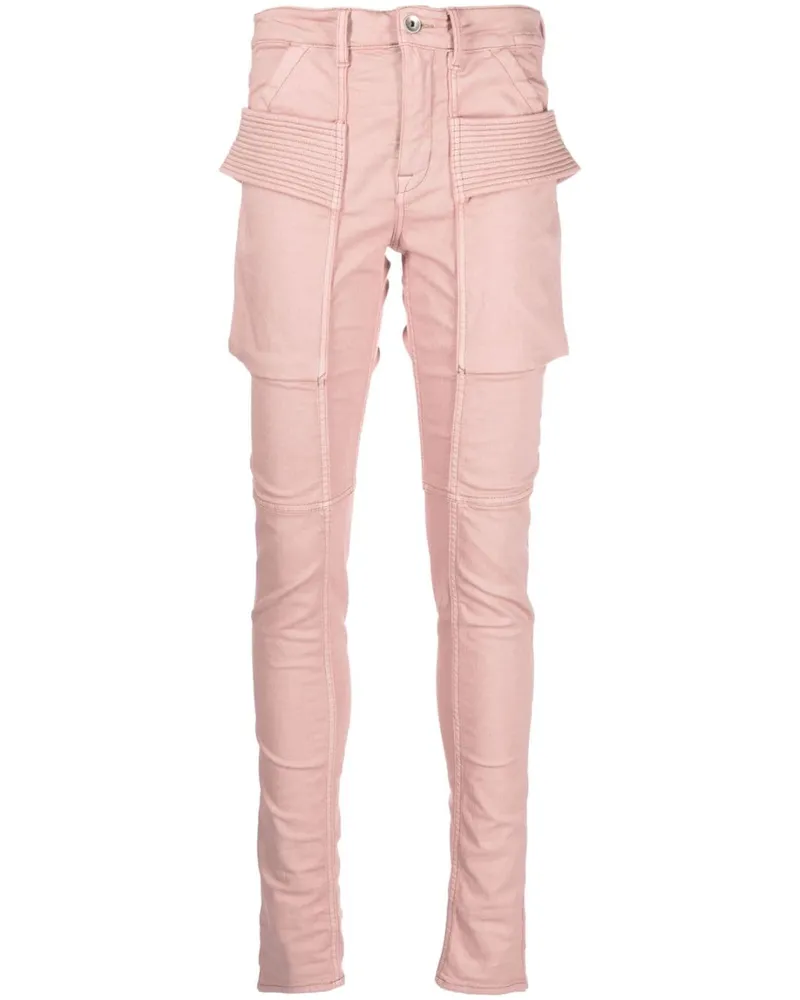 DRKSHDW by Rick Owens Skinny-Jeans mit Riemen Rosa