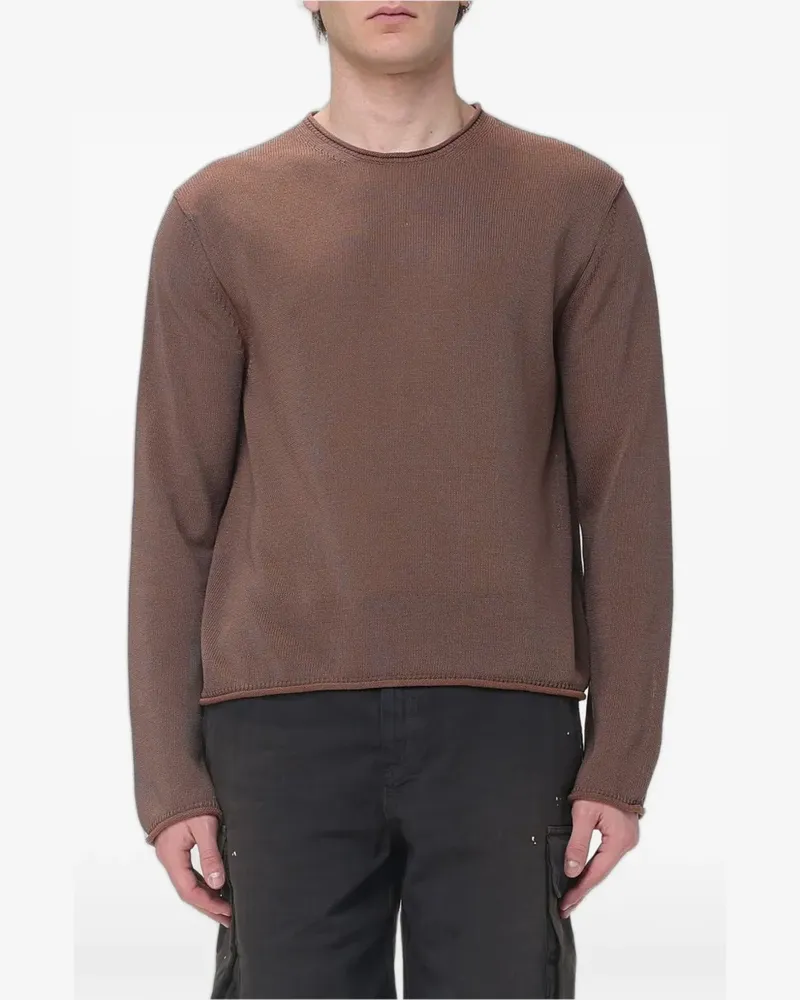 Our Legacy Rigid Popover Feinstrick-Pullover mit ungesäumten Kanten - Braun Braun