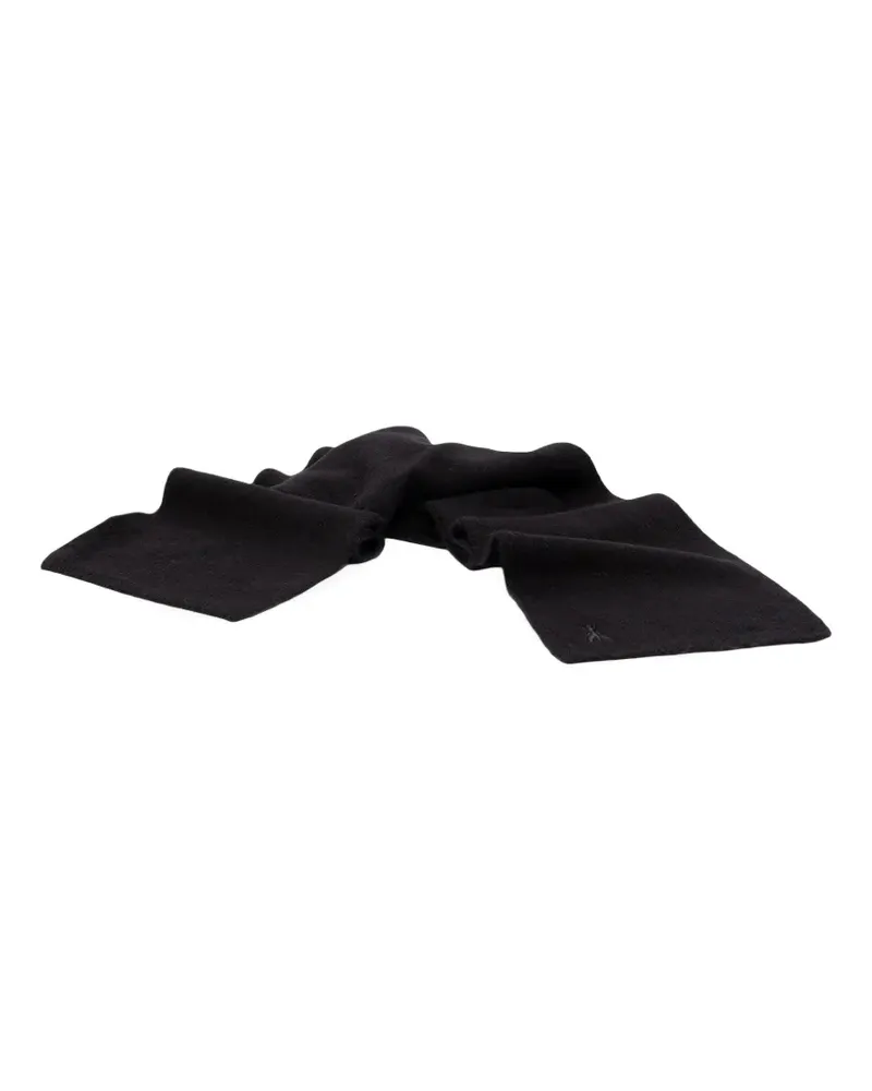 Patrizia Pepe logo-embroidered wool scarf - Schwarz Schwarz