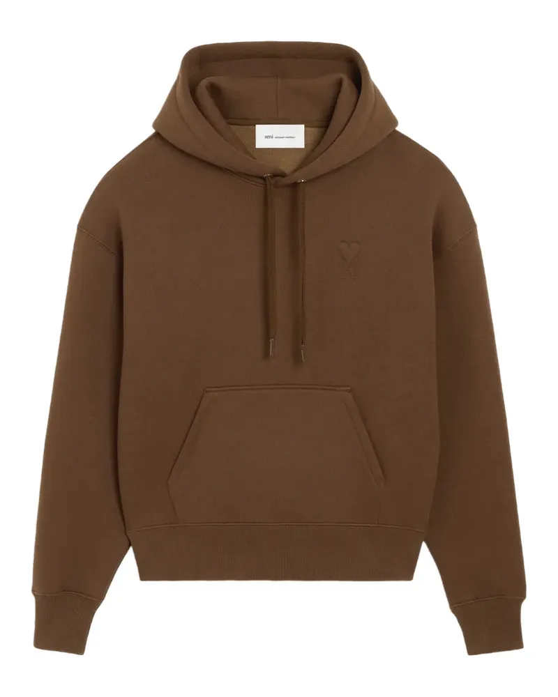AMI Paris Hoodie aus Baumwolle mit Ami de Coeur-Prägung - Braun Braun
