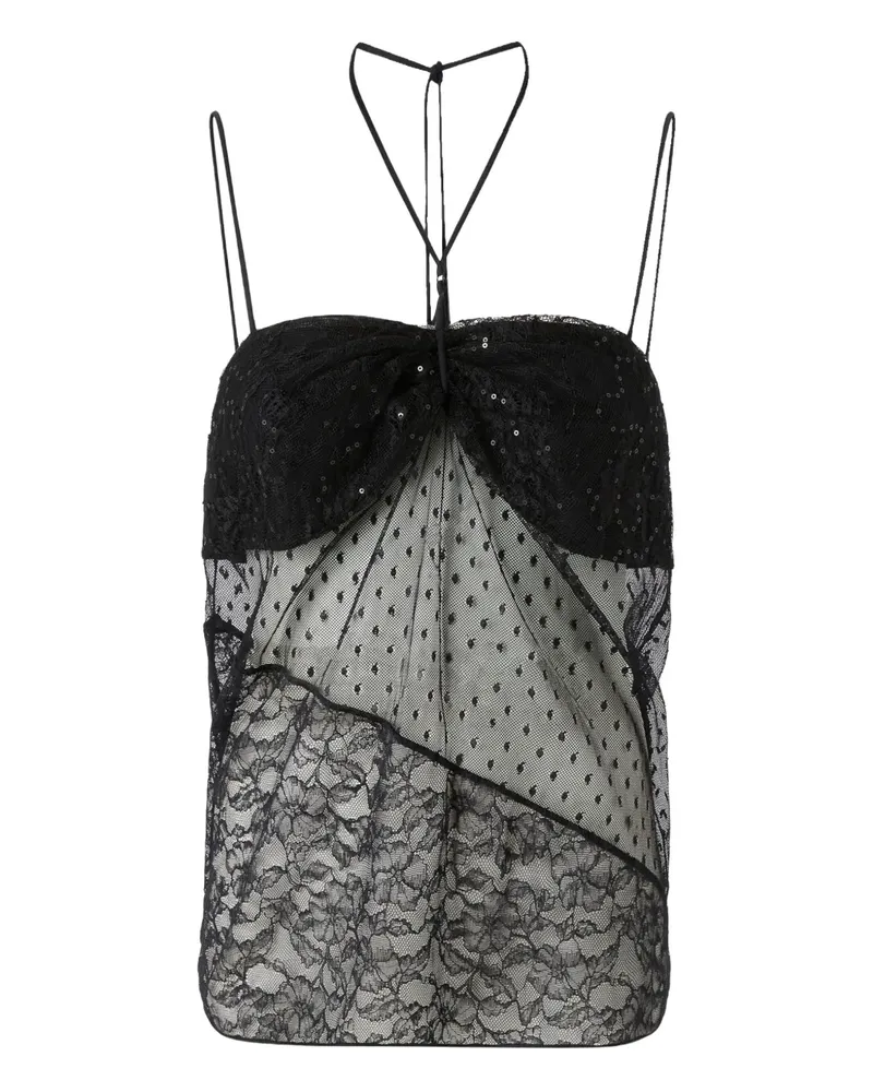 Pinko Bluse mit Pailletten - Schwarz Schwarz