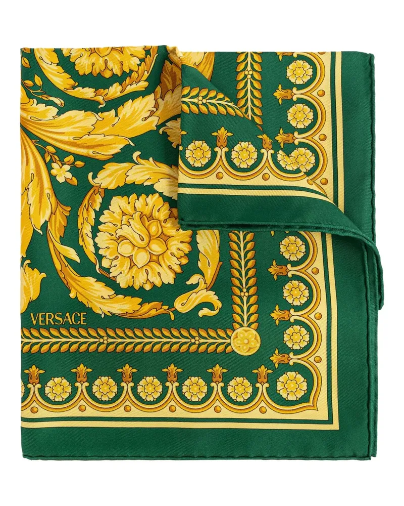 Versace large Barocco print silk scarf - Grün Grün