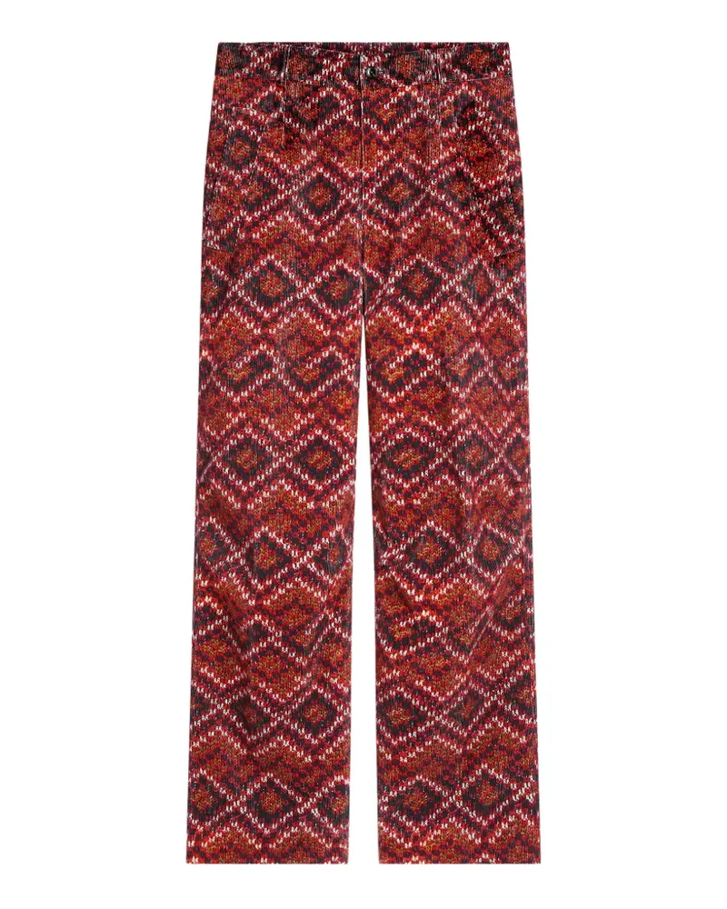 Dries van Noten Cordhose mit Print - Rot Rot