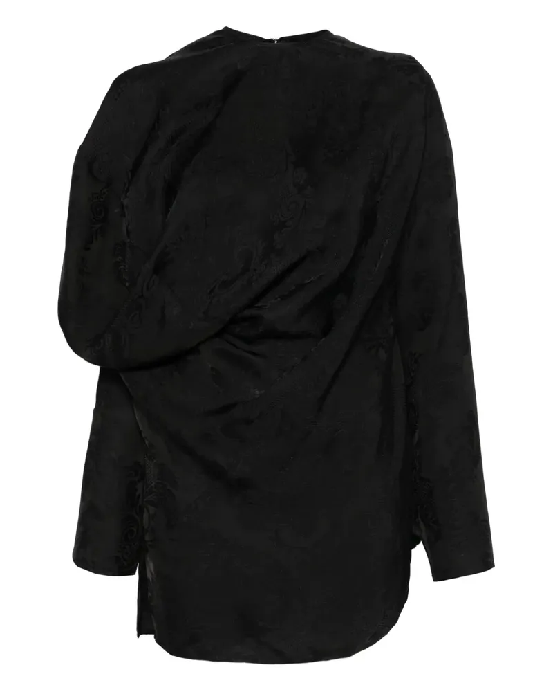 Uma Wang Drapierte Bluse - Schwarz Schwarz