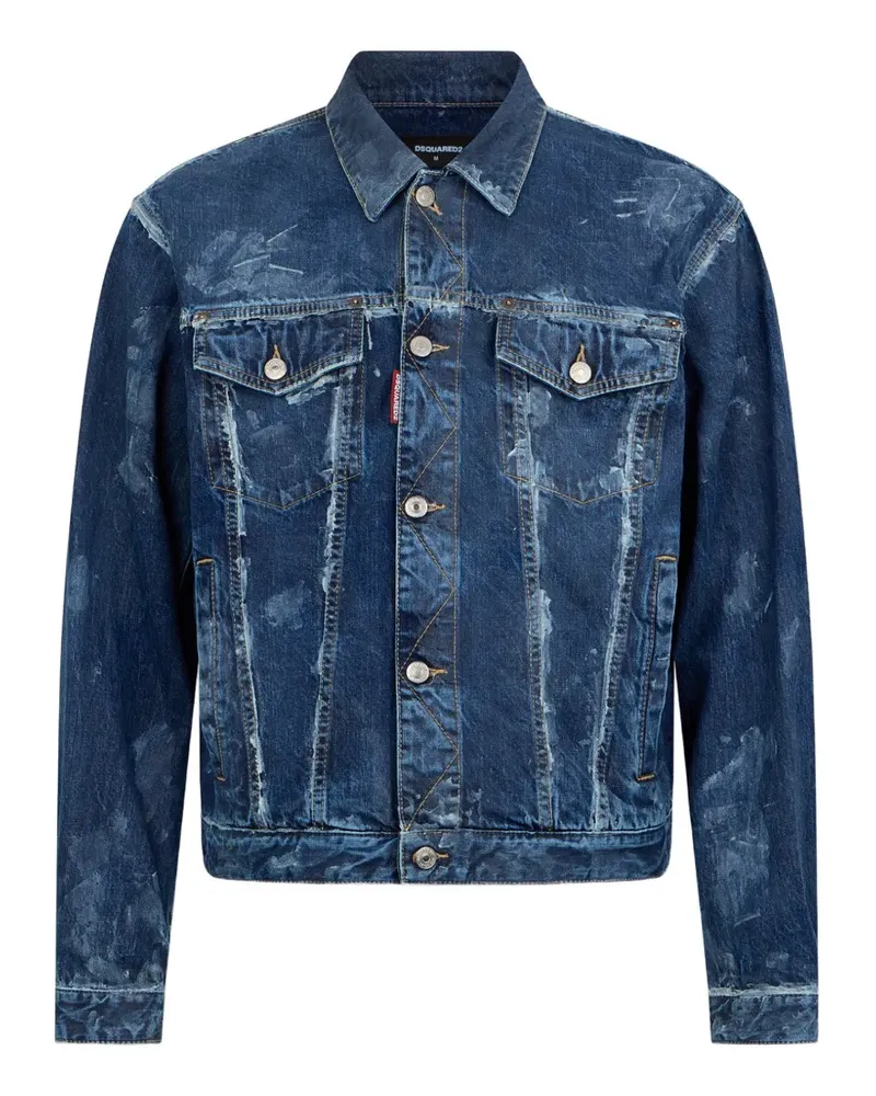 Dsquared2 Oversized-Jeansjacke in Distressed-Optik - Blau Blau