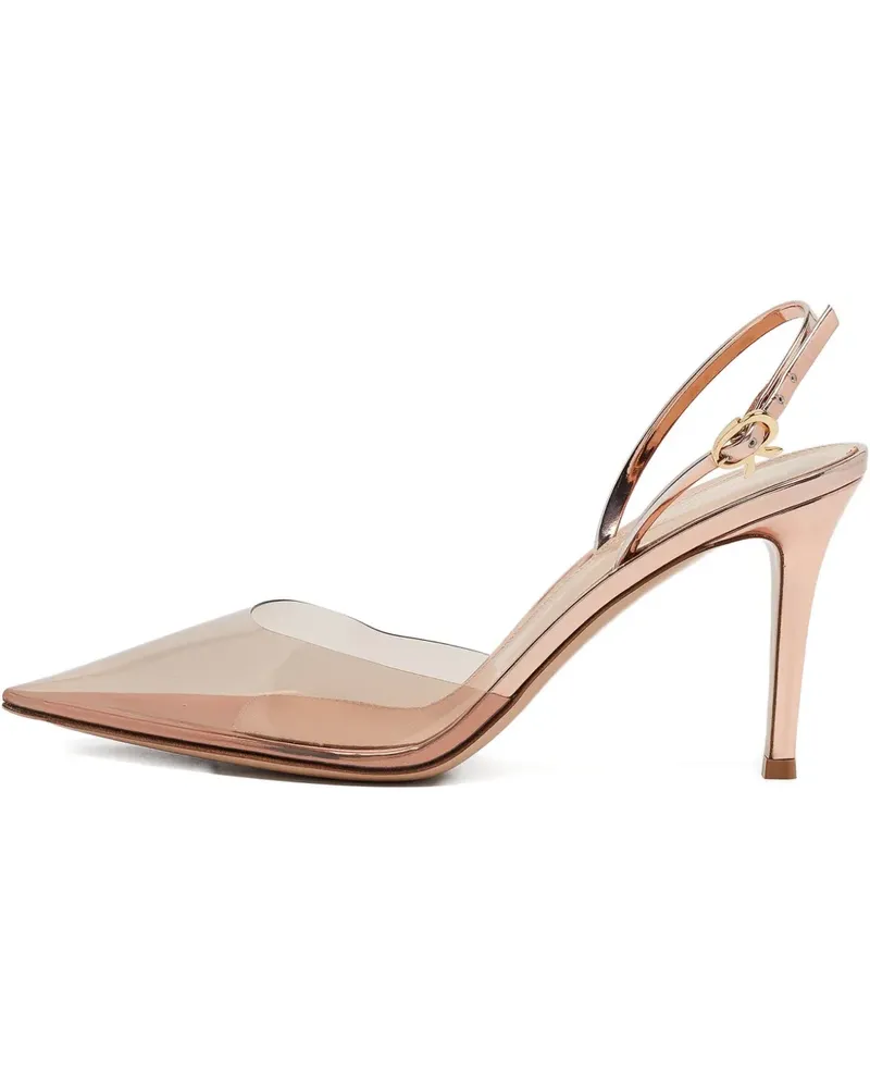 Gianvito Rossi 2024 pre-owned Ribbon D'Orsay Pumps mit transparentem Absatz 90mm - Rosa Rosa