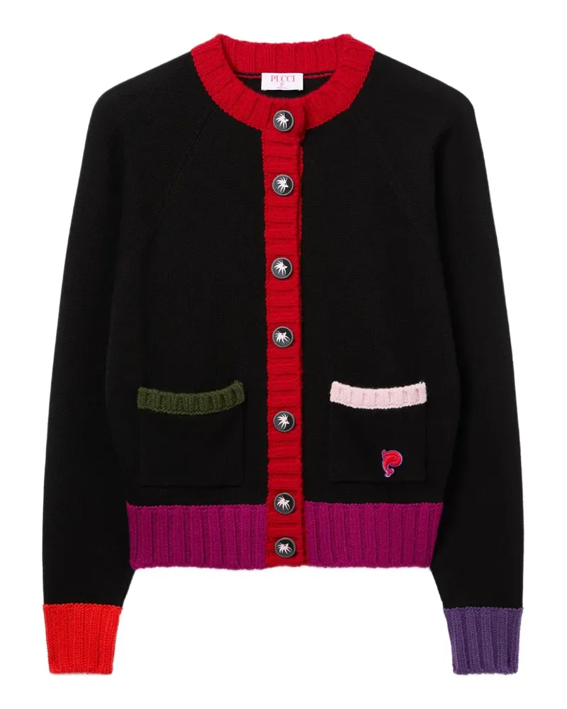 Emilio Pucci Cardigan in Colour-Block-Optik - Schwarz Schwarz