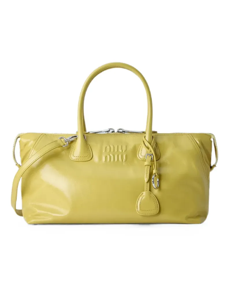 Miu Miu Schultertasche mit Logo-Prägung - Gelb Gelb