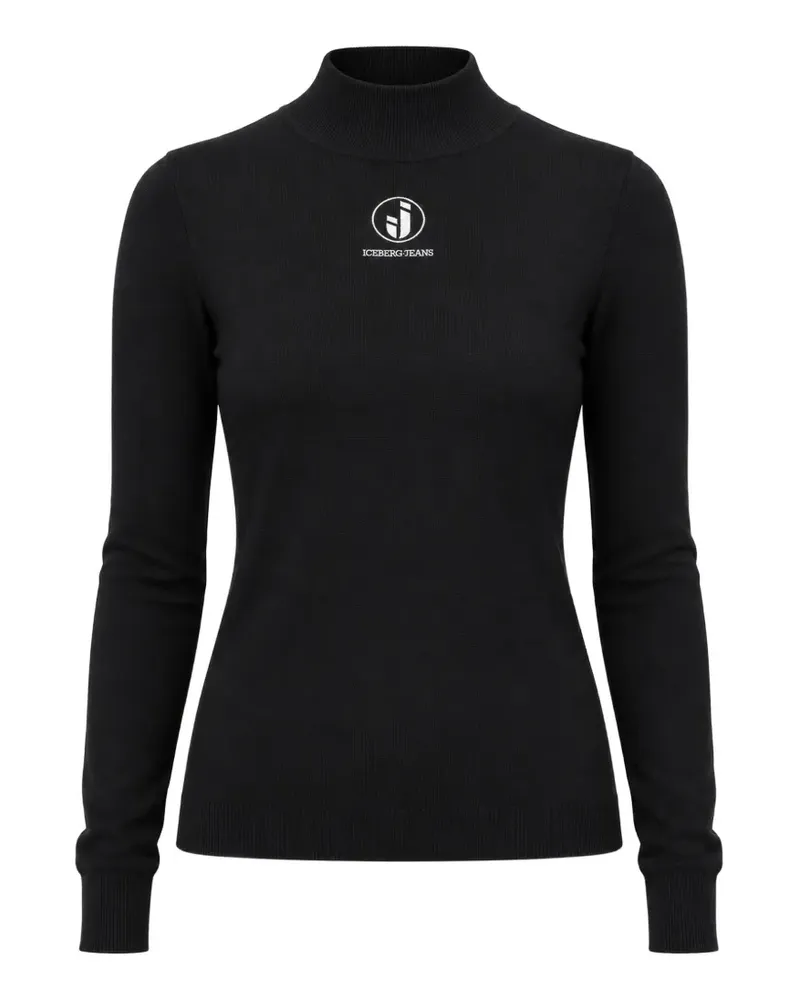 Iceberg Rollkragenpullover mit Logo-Print - Schwarz Schwarz