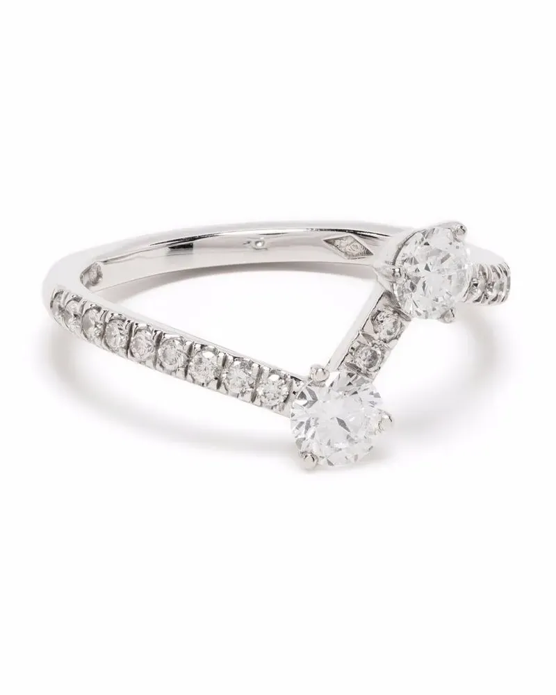 Loyal.e Paris Toi+Moi Ring aus recyceltem 18kt Weißgold mit Diamant - Silber Silber