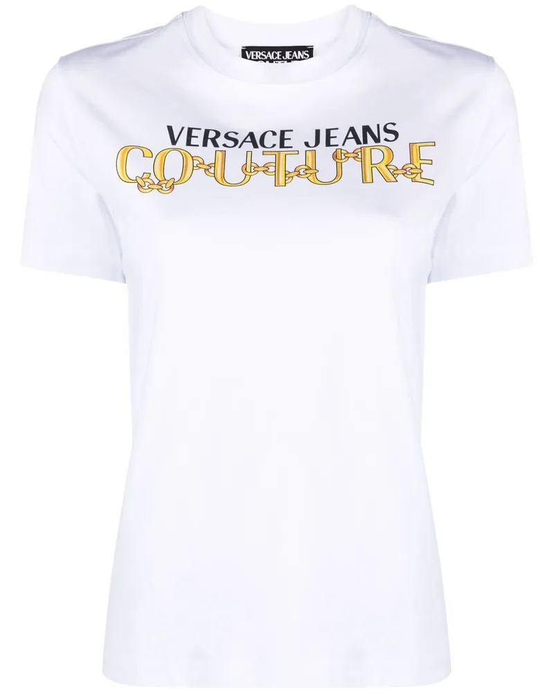 Versace Jeans T-Shirt mit Logo-Print - Weiß Weiß
