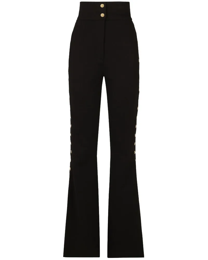 Dolce & Gabbana Taillenhose mit Knopfdetail - Schwarz Schwarz