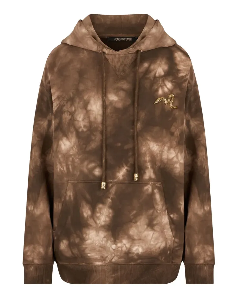 Roberto Cavalli Hoodie mit Batik-Print - Braun Braun