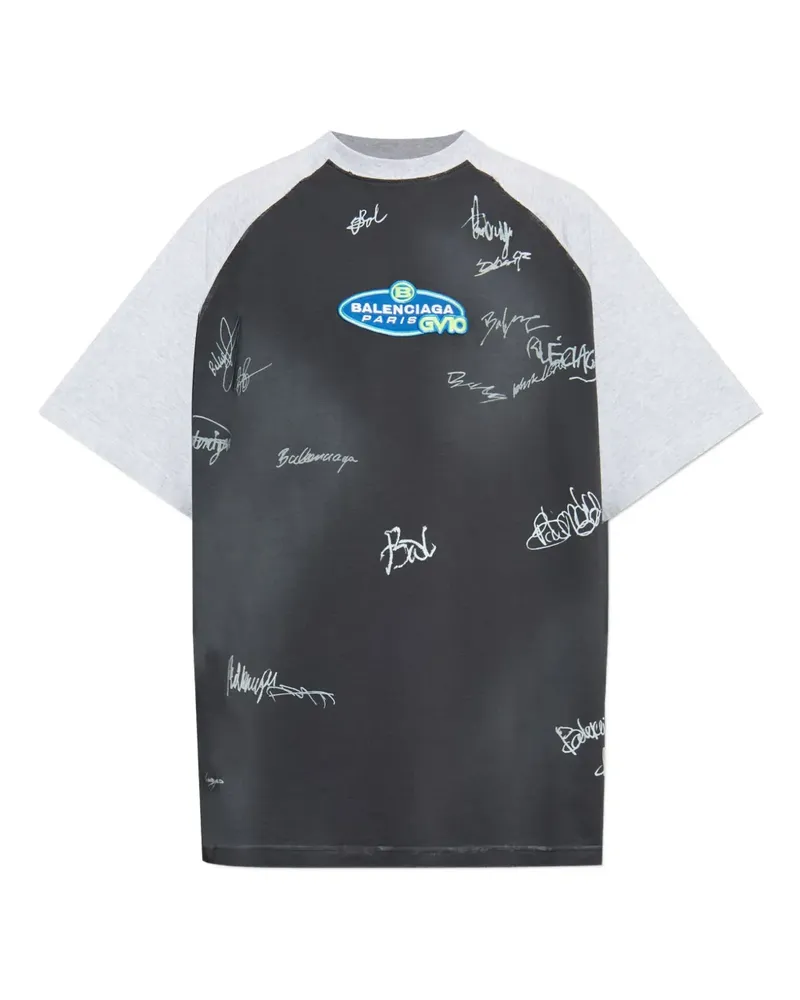 Balenciaga T-Shirt mit Raglanärmeln - Schwarz Schwarz