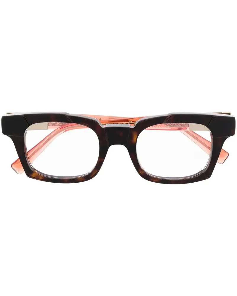 KUBORAUM Eckige Brille in Colour-Block-Optik - Schwarz Schwarz