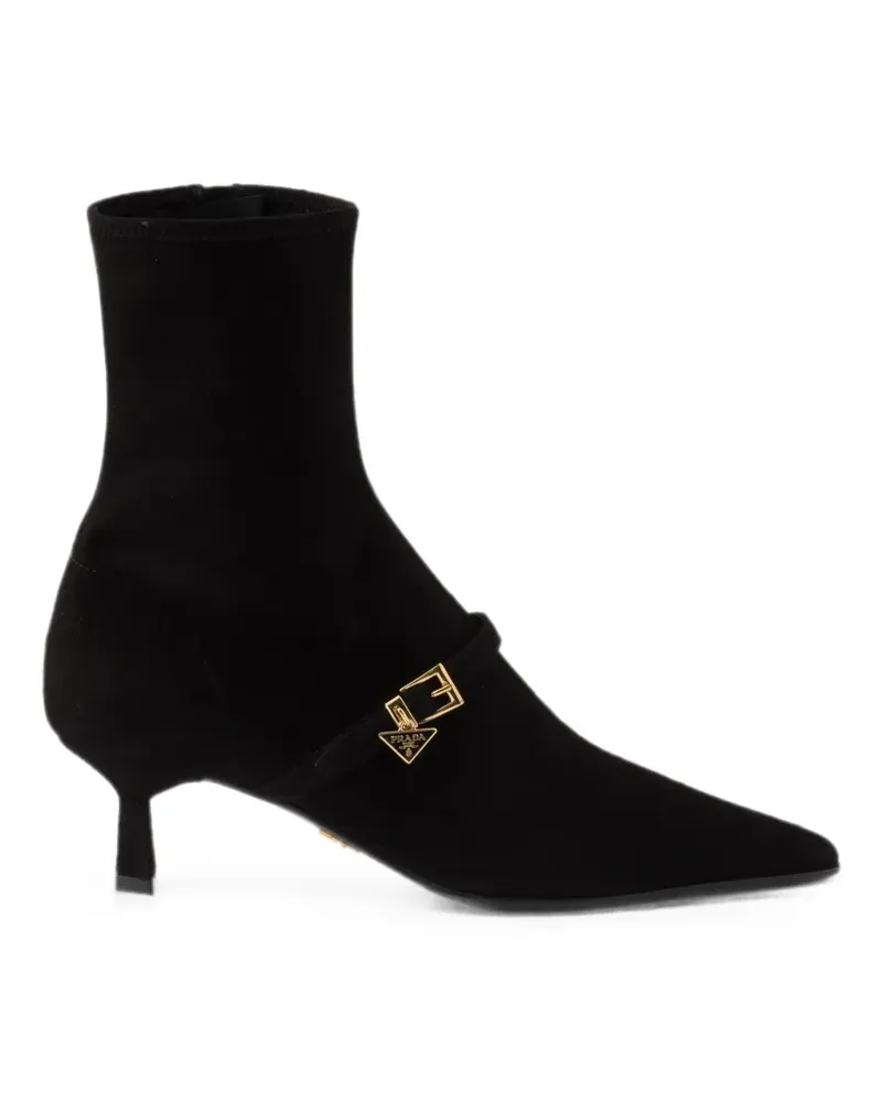 Prada stretch suede booties - Schwarz Schwarz