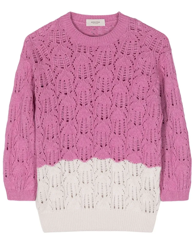 AGNONA Pullover in Lochstrick Pink