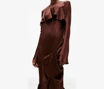 Maxikleid mit Rüschen - Braun